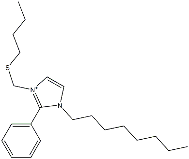 1-Octyl-2-phenyl-3-[(butylthio)methyl]-1H-imidazol-3-ium Structure