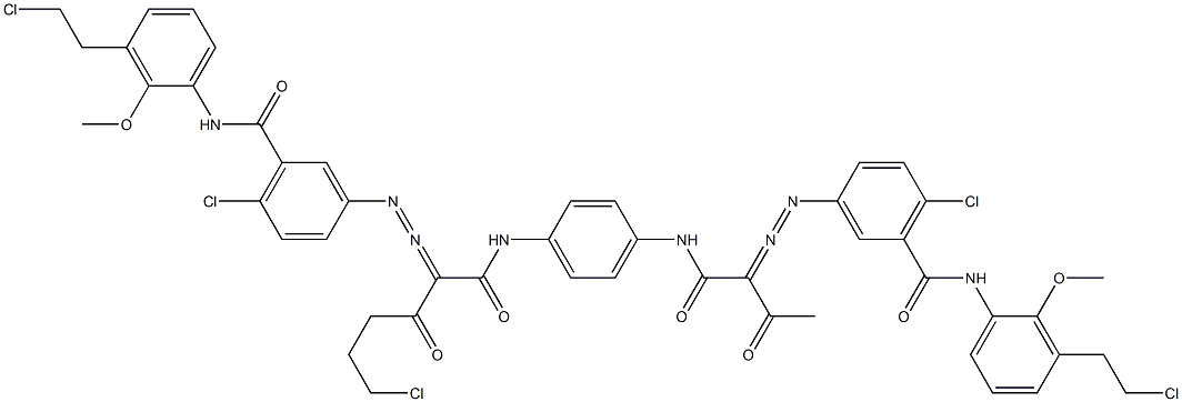 3,3'-[2-(2-Chloroethyl)-1,4-phenylenebis[iminocarbonyl(acetylmethylene)azo]]bis[N-[3-(2-chloroethyl)-2-methoxyphenyl]-6-chlorobenzamide]