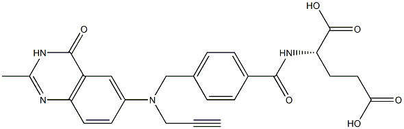 (S)-2-[4-[[N-[(3,4-Dihydro-2-methyl-4-oxoquinazolin)-6-yl]-N-(2-propynyl)amino]methyl]benzoylamino]glutaric acid Structure