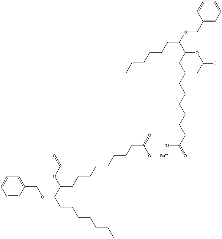 Bis(11-benzyloxy-10-acetyloxystearic acid)barium salt 结构式