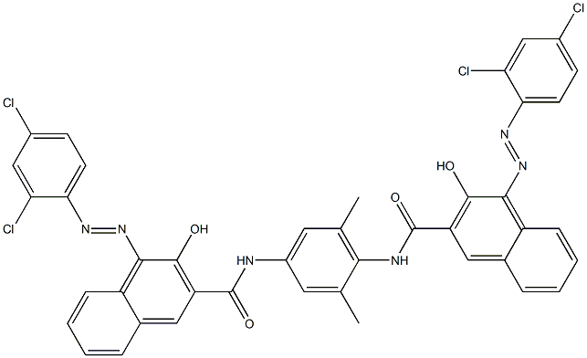 N,N'-(2,6-Dimethyl-1,4-phenylene)bis[4-[(2,4-dichlorophenyl)azo]-3-hydroxy-2-naphthalenecarboxamide] Struktur