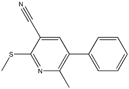 5-Phenyl-6-methyl-2-(methylthio)pyridine-3-carbonitrile Structure