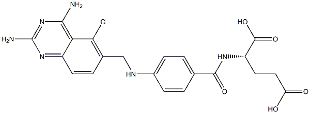 N-[4-[[(5-Chloro-2,4-diaminoquinazoline-6-yl)methyl]amino]benzoyl]-L-glutamic acid Structure