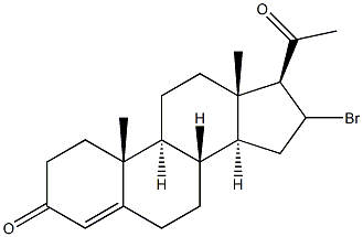 16-ブロモプレグナ-4-エン-3,20-ジオン 化学構造式