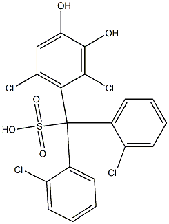 (2,6-Dichloro-3,4-dihydroxyphenyl)bis(2-chlorophenyl)methanesulfonic acid 结构式