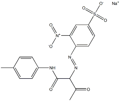 4-[1-[N-(p-Tolyl)carbamoyl]-2-oxopropylazo]-3-nitrobenzenesulfonic acid sodium salt Structure