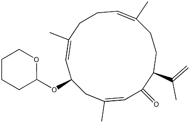 (2E,5R,6E,10E,14S)-14-(1-Methylethenyl)-3,7,11-trimethyl-5-[(tetrahydro-4H-pyran)-2-yloxy]cyclotetradeca-2,6,10-trien-1-one Structure