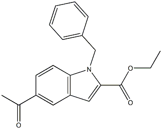 5-Acetyl-1-benzyl-1H-indole-2-carboxylic acid ethyl ester,,结构式