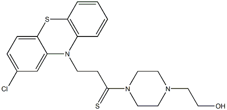 3-(2-クロロ-10H-フェノチアジン-10-イル)-1-[4-(2-ヒドロキシエチル)-1-ピペラジニル]-1-プロパンチオン 化学構造式