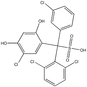 (3-Chlorophenyl)(2,6-dichlorophenyl)(5-chloro-2,4-dihydroxyphenyl)methanesulfonic acid