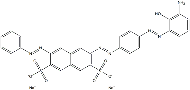 2-[[4-[(3-Amino-2-hydroxyphenyl)azo]phenyl]azo]-7-(phenylazo)-3,6-naphthalenedisulfonic acid disodium salt Structure