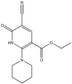 2-オキソ-3-シアノ-6-ピペリジノ-1,2-ジヒドロピリジン-5-カルボン酸エチル 化学構造式