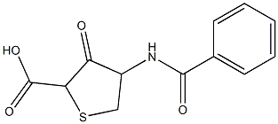 4-ベンゾイルアミノ-3-オキソテトラヒドロチオフェン-2-カルボン酸 化学構造式