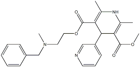 4-(Pyridin-3-yl)-1,4-dihydro-2,6-dimethylpyridine-3,5-dicarboxylic acid 3-methyl 5-[2-(N-methyl-N-benzylamino)ethyl] ester 结构式