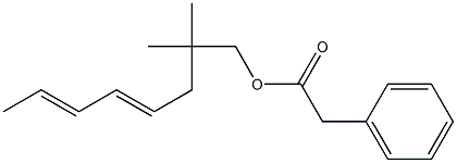 フェニル酢酸2,2-ジメチル-4,6-オクタジエニル 化学構造式