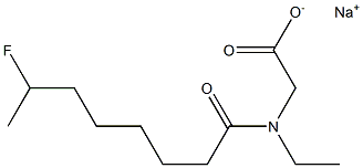 N-Ethyl-N-(7-fluorooctanoyl)glycine sodium salt Structure