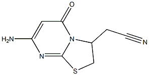 2,3-Dihydro-7-amino-3-cyanomethyl-5H-thiazolo[3,2-a]pyrimidin-5-one Struktur