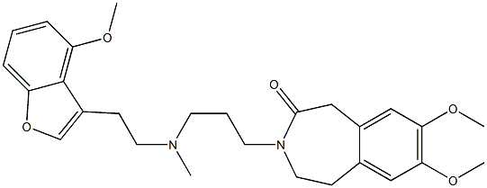 2,3-Dihydro-7,8-dimethoxy-3-[3-[N-[2-(4-methoxybenzofuran-3-yl)ethyl]-N-methylamino]propyl]-1H-3-benzazepin-4(5H)-one 结构式