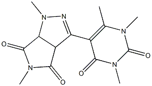 3a,6a-Dihydro-1,5-dimethyl-3-[(1,2,3,4-tetrahydro-1,3,6-trimethyl-2,4-dioxopyrimidin)-5-yl]pyrrolo[3,4-c]pyrazole-4,6(1H,5H)-dione Struktur