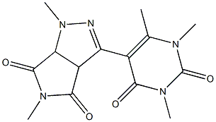 3a,6a-Dihydro-1,5-dimethyl-3-[(1,2,3,4-tetrahydro-1,3,6-trimethyl-2,4-dioxopyrimidin)-5-yl]pyrrolo[3,4-c]pyrazole-4,6(1H,5H)-dione,,结构式