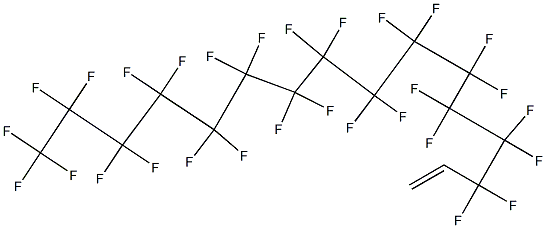 3,3,4,4,5,5,6,6,7,7,8,8,9,9,10,10,11,11,12,12,13,13,14,14,15,15,16,16,16-ノナコサフルオロ-1-ヘキサデセン 化学構造式