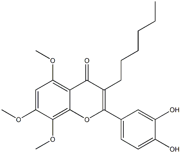 2-(3,4-Dihydroxyphenyl)-5,7,8-trimethoxy-3-hexyl-4H-1-benzopyran-4-one