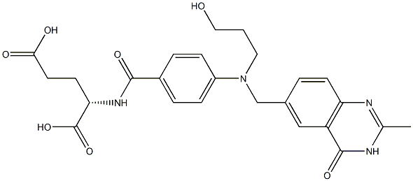 (2S)-2-[4-[N-[(3,4-Dihydro-2-methyl-4-oxoquinazolin)-6-ylmethyl]-N-(3-hydroxypropyl)amino]benzoylamino]glutaric acid Structure