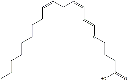 4-[[(1E,3Z,6Z)-1,3,6-Pentadecatrienyl]thio]butyric acid 结构式