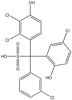 (3-Chlorophenyl)(3-chloro-6-hydroxyphenyl)(2,3-dichloro-4-hydroxyphenyl)methanesulfonic acid 结构式