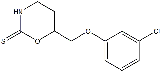 3,4,5,6-テトラヒドロ-6-(3-クロロフェノキシメチル)-2H-1,3-オキサジン-2-チオン 化学構造式