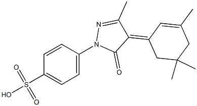 4-[[4,5-Dihydro-3-methyl-5-oxo-4-(3,5,5-trimethyl-2-cyclohexen-1-ylidene)-1H-pyrazol]-1-yl]benzenesulfonic acid Struktur