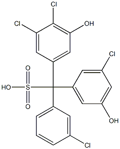 (3-Chlorophenyl)(3-chloro-5-hydroxyphenyl)(3,4-dichloro-5-hydroxyphenyl)methanesulfonic acid 结构式