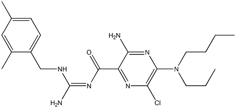 3-Amino-6-chloro-5-[propyl(butyl)amino]-N-[(2,4-dimethylbenzylamino)(amino)methylene]-2-pyrazinecarboxamide Structure