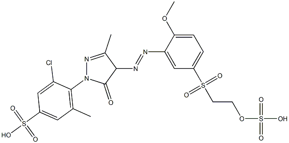 3-Chloro-4-[[4,5-dihydro-4-[[2-methoxy-5-[[2-(sulfooxy)ethyl]sulfonyl]phenyl]azo]-3-methyl-5-oxo-1H-pyrazol]-1-yl]-5-methylbenzenesulfonic acid|