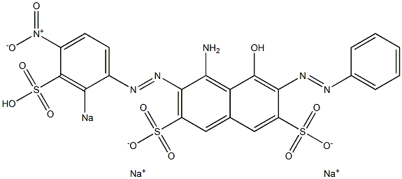 4-Amino-5-hydroxy-6-phenylazo-3-[(4-nitro-2-sodiosulfophenyl)azo]naphthalene-2,7-disulfonic acid disodium salt 结构式