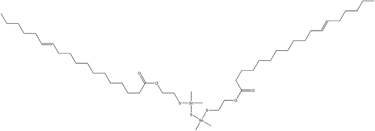 ビス[ジメチル[[2-(11-ヘプタデセニルカルボニルオキシ)エチル]チオ]スタンニル]スルフィド 化学構造式