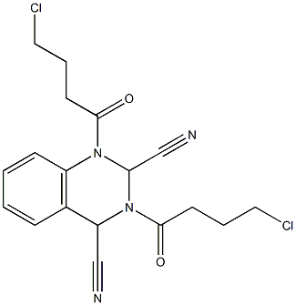 1,3-Di(4-chlorobutanoyl)-1,2,3,4-tetrahydroquinazoline-2,4-dicarbonitrile Structure