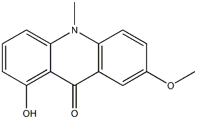 1-Hydroxy-7-methoxy-10-methylacridin-9(10H)-one,,结构式