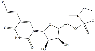 5-[(E)-2-Bromoethenyl]-5'-O-(3-methyl-2-oxo-1,3,2-oxazaphospholidin-2-yl)uridine,,结构式