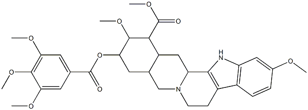 1,2,3,4,4a,5,7,8,13,13b,14,14a-Dodecahydro-2,11-dimethoxy-3-(3,4,5-trimethoxybenzoyloxy)benz[g]indolo[2,3-a]quinolizine-1-carboxylic acid methyl ester Struktur