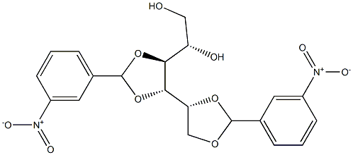 1-O,2-O:3-O,4-O-ビス(3-ニトロベンジリデン)-L-グルシトール 化学構造式