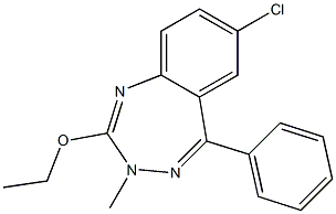 2-Ethoxy-3-methyl-5-phenyl-7-chloro-3H-1,3,4-benzotriazepine Structure