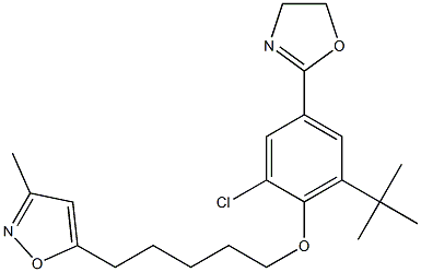 3-Methyl-5-[5-[2-chloro-6-tert-butyl-4-[(4,5-dihydrooxazol)-2-yl]phenoxy]pentyl]isoxazole