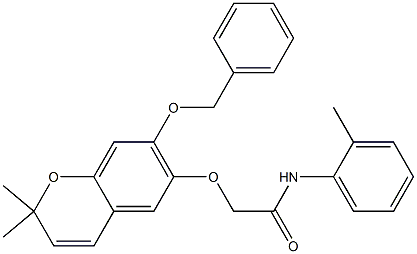 2,2-Dimethyl-7-(benzyloxy)-6-[[(2-methylphenylamino)carbonyl]methoxy]-2H-1-benzopyran Struktur