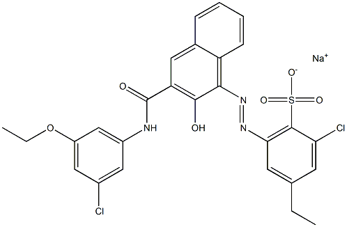 2-Chloro-4-ethyl-6-[[3-[[(3-chloro-5-ethoxyphenyl)amino]carbonyl]-2-hydroxy-1-naphtyl]azo]benzenesulfonic acid sodium salt