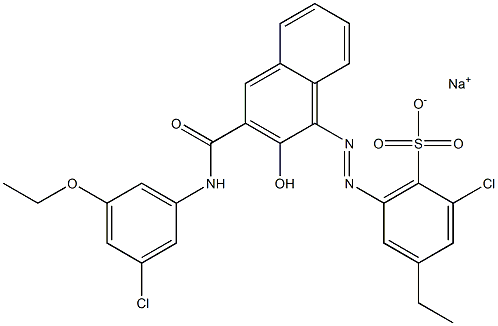 2-Chloro-4-ethyl-6-[[3-[[(3-chloro-5-ethoxyphenyl)amino]carbonyl]-2-hydroxy-1-naphtyl]azo]benzenesulfonic acid sodium salt|