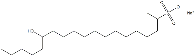 14-ヒドロキシノナデカン-2-スルホン酸ナトリウム 化学構造式