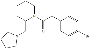 1-[(4-ブロモフェニル)アセチル]-2-(1-ピロリジニルメチル)ピペリジン 化学構造式