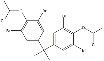 2,2-ビス[3,5-ジブロモ-4-(1-クロロエトキシ)フェニル]プロパン 化学構造式