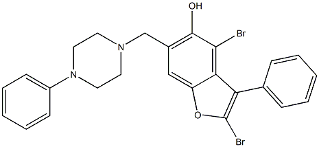 2,4-Dibromo-3-phenyl-6-[(4-phenyl-1-piperazinyl)methyl]benzofuran-5-ol|